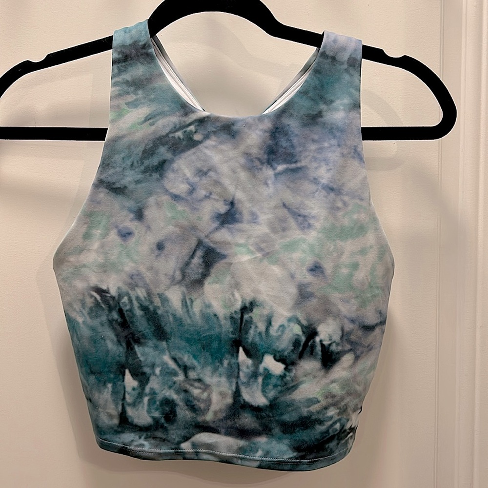 Athleta Conscious Crop Tie Dye Top Solarize Chrome Blue Small